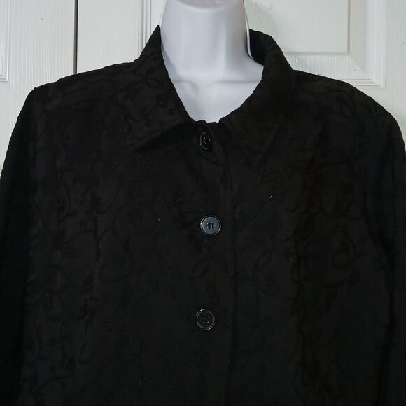 Christopher & Banks black button down lightweight jacket pockets Sz XL  NWT - Picture 3 of 7